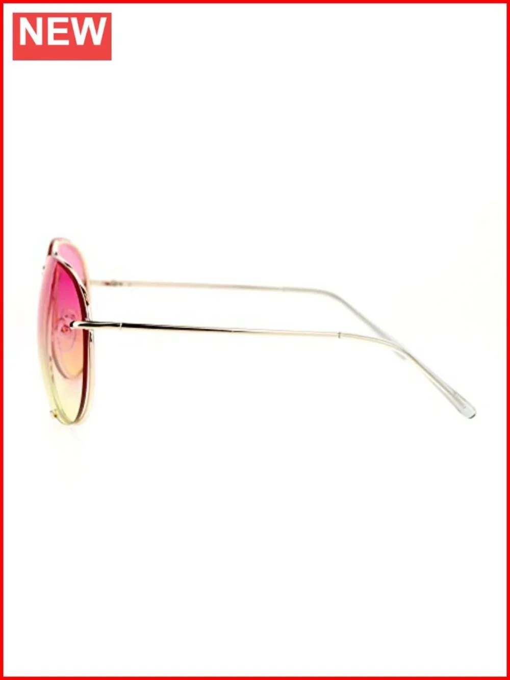Oversized Round Pilot Sunglasses Gradient Lens Metal Spring Hinge